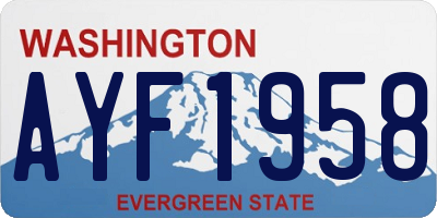 WA license plate AYF1958