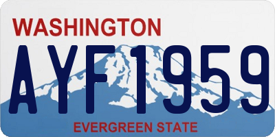 WA license plate AYF1959
