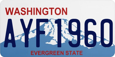 WA license plate AYF1960