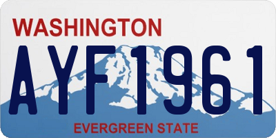 WA license plate AYF1961