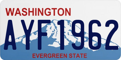 WA license plate AYF1962