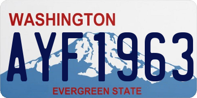 WA license plate AYF1963