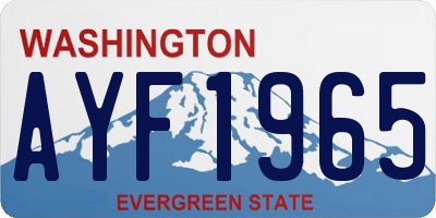 WA license plate AYF1965