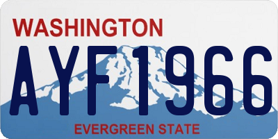 WA license plate AYF1966