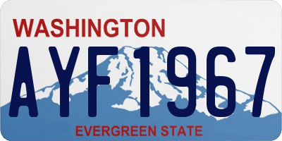 WA license plate AYF1967
