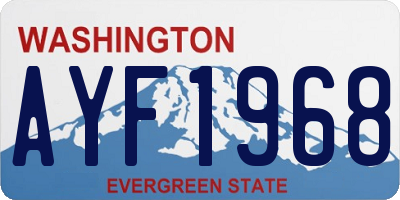 WA license plate AYF1968