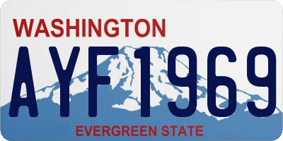 WA license plate AYF1969