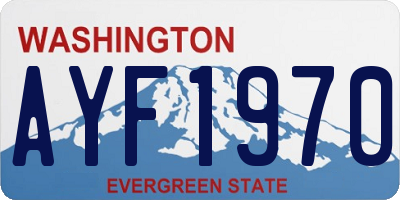 WA license plate AYF1970