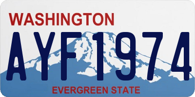 WA license plate AYF1974
