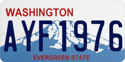 WA license plate AYF1976