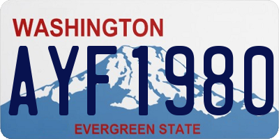 WA license plate AYF1980