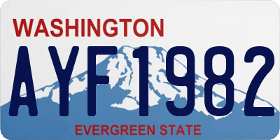 WA license plate AYF1982