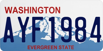 WA license plate AYF1984