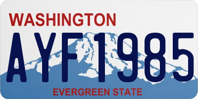 WA license plate AYF1985