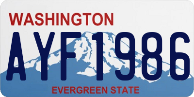 WA license plate AYF1986