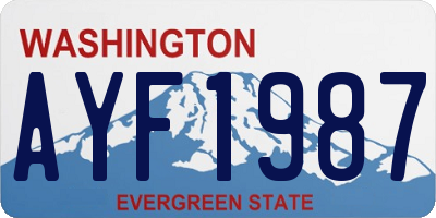 WA license plate AYF1987