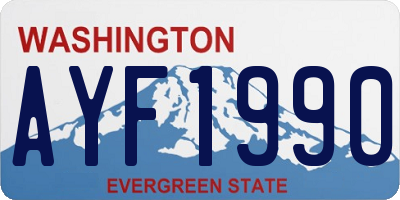 WA license plate AYF1990