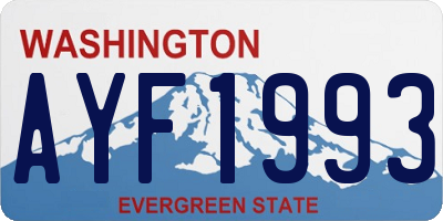 WA license plate AYF1993