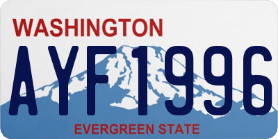 WA license plate AYF1996