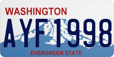 WA license plate AYF1998