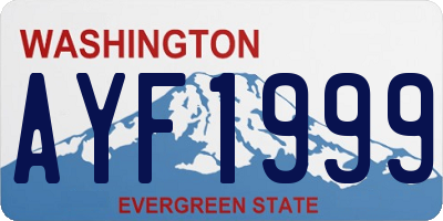 WA license plate AYF1999