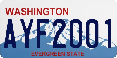 WA license plate AYF2001