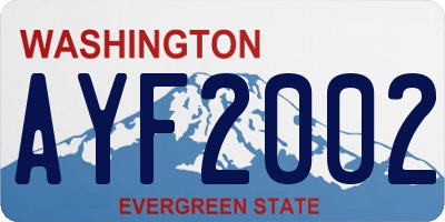 WA license plate AYF2002