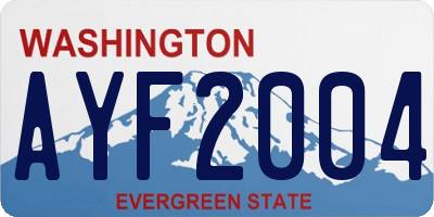 WA license plate AYF2004