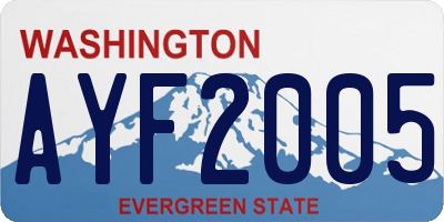 WA license plate AYF2005