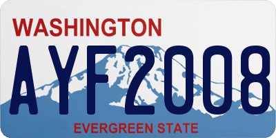 WA license plate AYF2008
