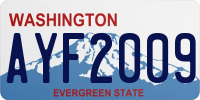 WA license plate AYF2009