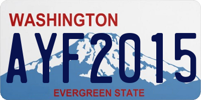 WA license plate AYF2015