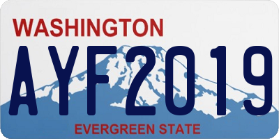 WA license plate AYF2019