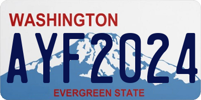 WA license plate AYF2024