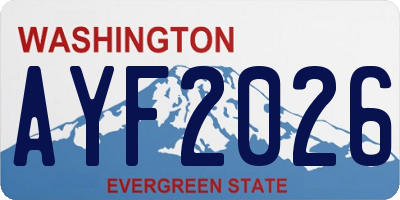 WA license plate AYF2026
