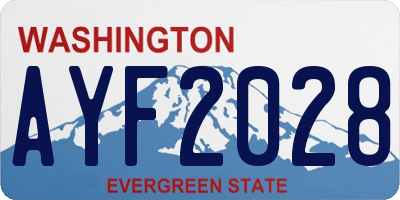 WA license plate AYF2028