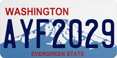 WA license plate AYF2029