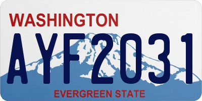 WA license plate AYF2031