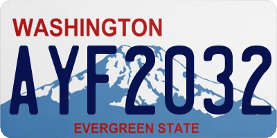 WA license plate AYF2032