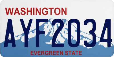 WA license plate AYF2034