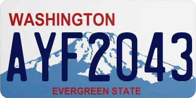 WA license plate AYF2043