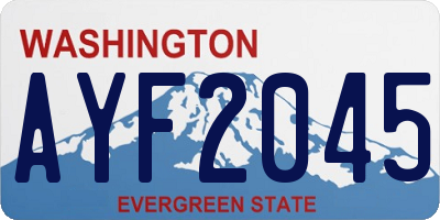 WA license plate AYF2045