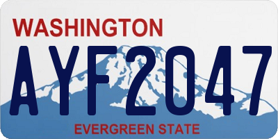 WA license plate AYF2047