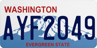WA license plate AYF2049