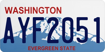WA license plate AYF2051