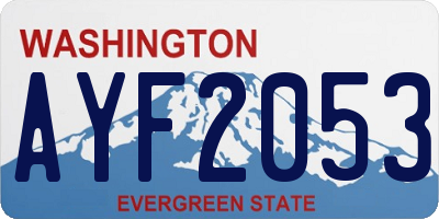 WA license plate AYF2053