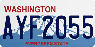 WA license plate AYF2055