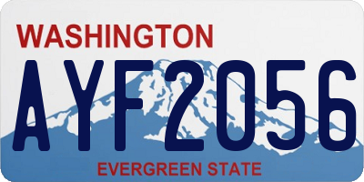 WA license plate AYF2056