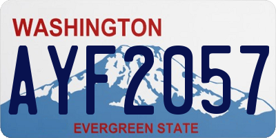 WA license plate AYF2057