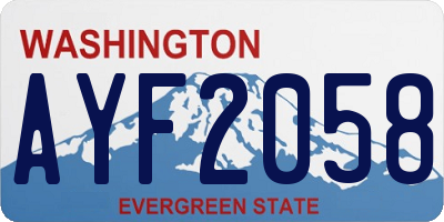WA license plate AYF2058